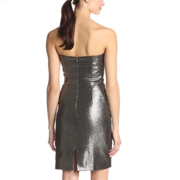 Trina Turk Metallic Gold Voltaire Dress Size 12 - Picture 2 of 8